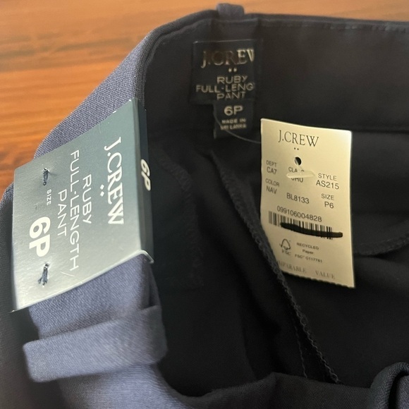J. Crew Factory Petite Full length Ruby pants in stretch twill AS215 Navy - Picture 4 of 7